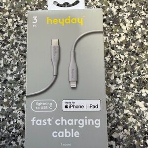 Heyday Gray Lightning to USB-C Cable